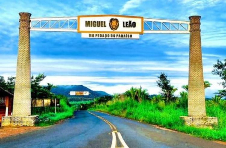 Leao atual na entrada da cidade