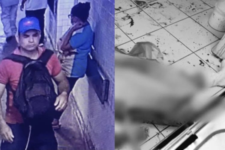 Foto: Suspeito flagrado por câmeras e cena do crime