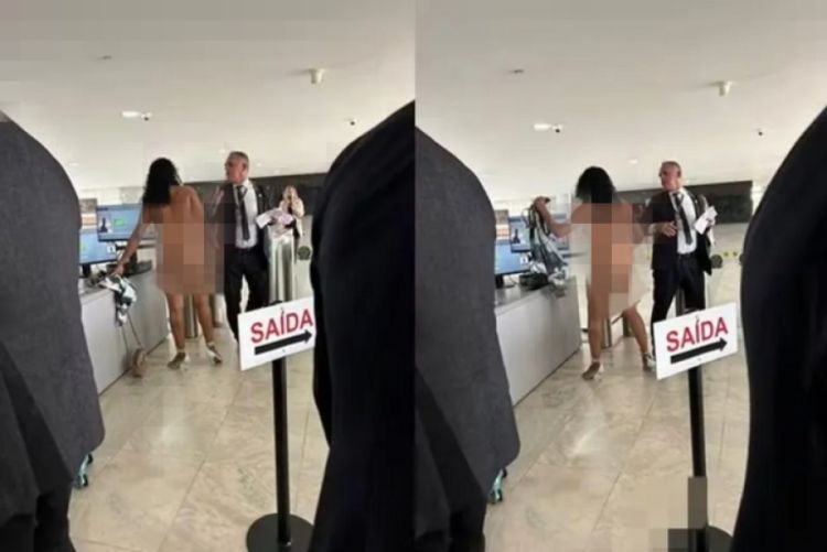 Mulher pelada invade planalto para falar com Lula- Foto: Reproduções 