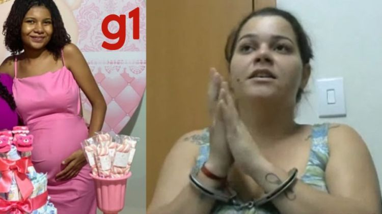 Emilly Azevedo Sena, de 16 anos, foi morta e teve bebê roubado após ir até a casa de mulher que havia lhe prometido doar roupas para o bebê — Foto: Reprodução