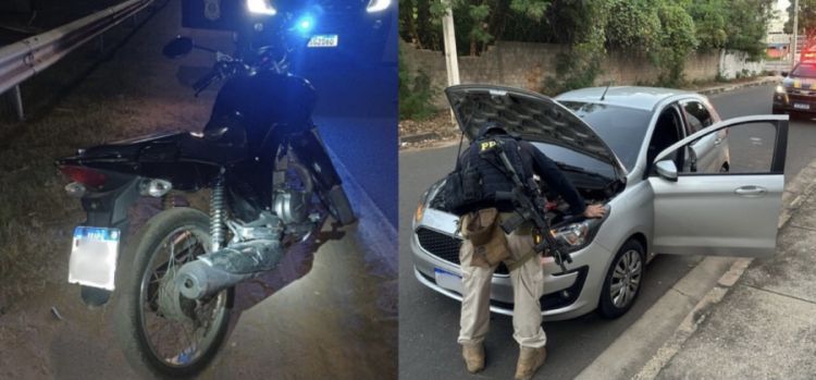 Veículos recuperados na BR-343 - Foto: PRF