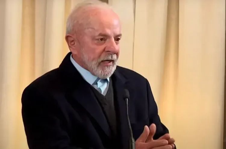 Lula em coletiva de imprensa da Rússia — Foto: Reprodução/canal gov