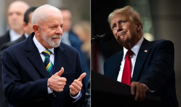 Os presidentes Lula e Donald Trump, dos EUA - Foto: Editoria de Arte