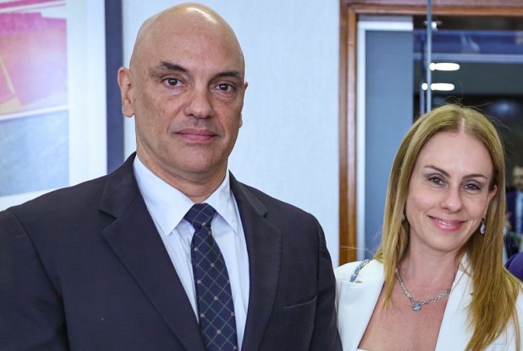 Alexandre de Moraes, ministro do STF, com a esposa Viviane Barci de Moraes - Foto: Ricardo Stuckert/PR