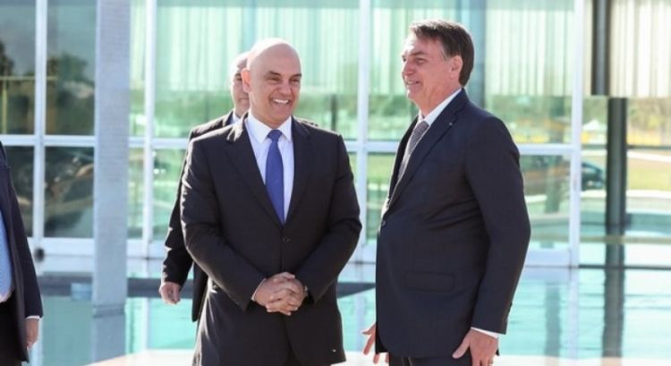Foto de aquivo Morais e Bolsonaro. Crédito: Marcos Corrêa/PR