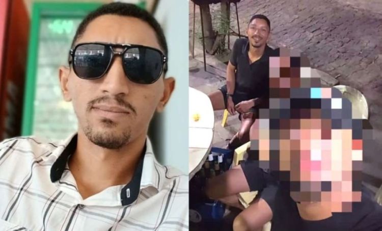 Vítima em foto (a esqurda) posta em rede social minutos antes do crime. Montagem do Campo Maior Em Foco com fotos de rede social. 