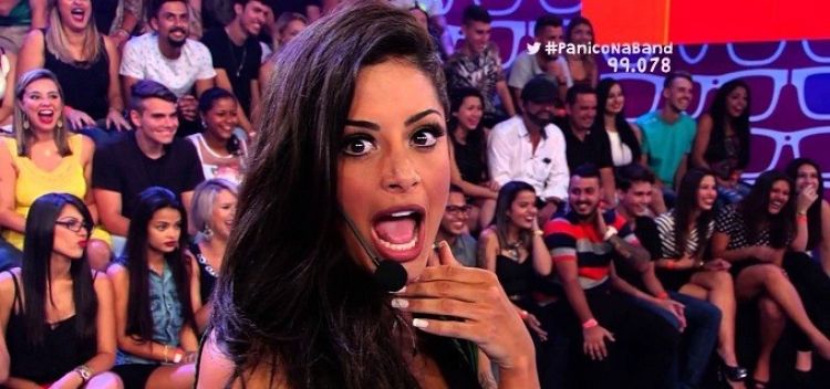 Aline Riscado no Pânico na Band; garota propaganda de marca de cerveja deixa o programa.